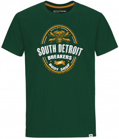 Motley Denim T-shirt Chiswick Racing Green - T-shirts - Grote Maten T-shirts Heren