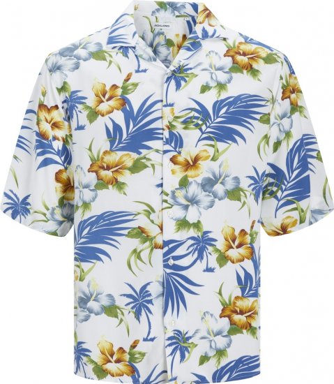 Jack & Jones JJEJEFF RESORT SHIRT Cloud Dancer - Hemden - Overhemden Grote Maten Heren