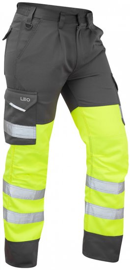 Leo Bideford Cargo Pants Hi-Vis Yellow/Grey - Werkkleding - Werkkleding Grote Maten Heren
