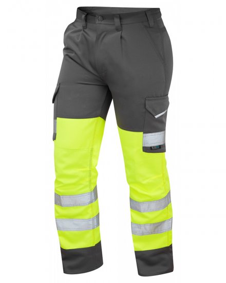 Leo Bideford Cargo Pants Hi-Vis Yellow/Grey - Werkkleding - Werkkleding Grote Maten Heren
