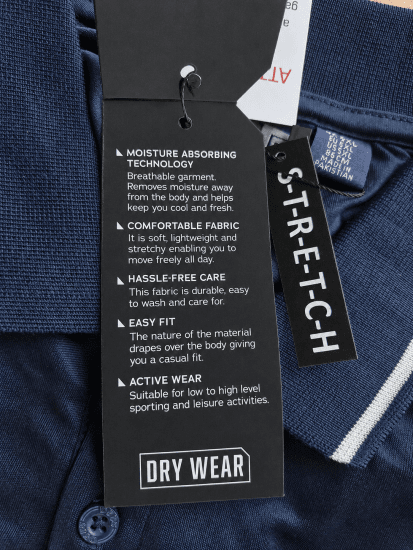 D555 Hinckley Stretch Polo With Contrast Tipping Collar Navy - Polo shirts - Grote Maten Poloshirts Heren