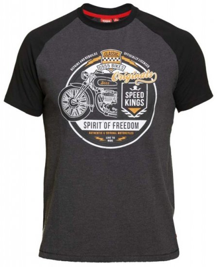 D555 Dallas T-shirt Charcoal - T-shirts - Grote Maten T-shirts Heren