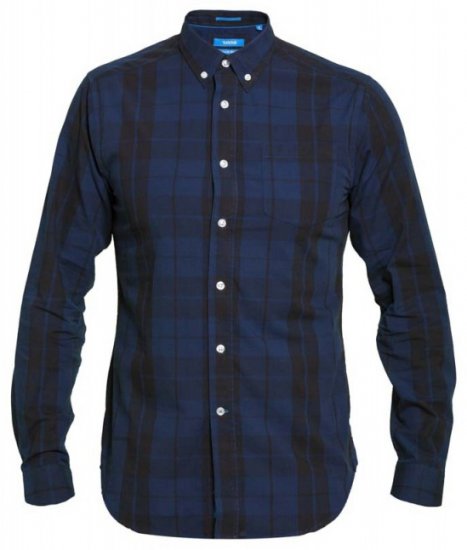 D555 Davenport Long Sleeve Shirt Navy - Hemden - Overhemden Grote Maten Heren