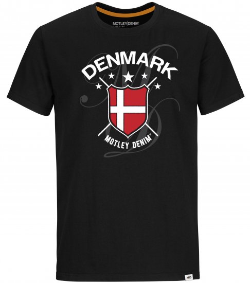 Motley Denim Denmark T-shirt Black - T-shirts - Grote Maten T-shirts Heren