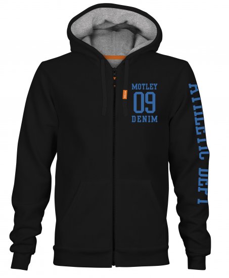 Motley Denim Ealing Hoodie Black - Sweaters & hoodies - Sweaters & Hoodies Grote Maten Heren