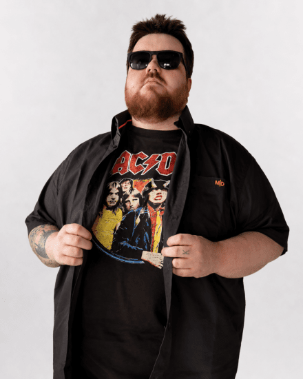 D555 Hugh Official ACDC Highway To Hell T-shirt met Print Zwart - T-shirts - Grote Maten T-shirts Heren