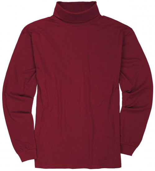 Adamo Fabio Comfort fit Turtleneck Long sleeve T-shirt Burgundy - T-shirts - Grote Maten T-shirts Heren