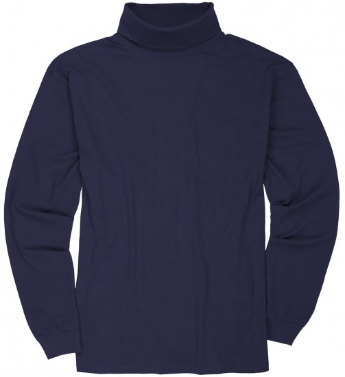 Adamo Fabio Comfort fit Turtleneck Long sleeve T-shirt Navy - T-shirts - Grote Maten T-shirts Heren
