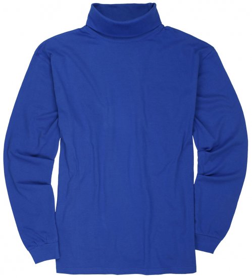 Adamo Fabio Comfort fit Turtleneck Long sleeve T-shirt Royal blue - T-shirts - Grote Maten T-shirts Heren