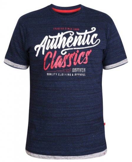 D555 Finn T-shirt Navy - T-shirts - Grote Maten T-shirts Heren