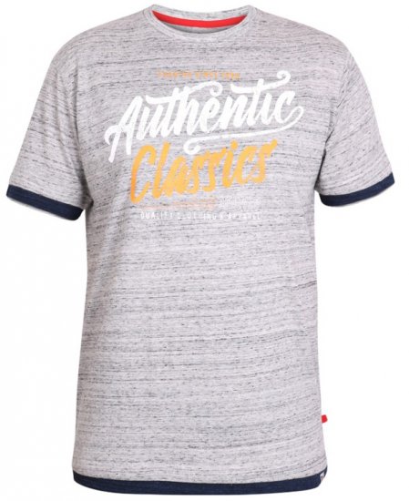 D555 Finn T-shirt Grey - T-shirts - Grote Maten T-shirts Heren