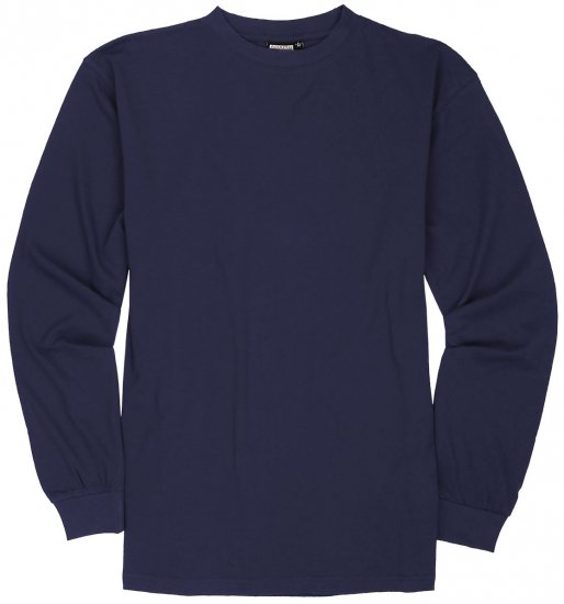 Adamo Floyd Comfort fit Long sleeve T-shirt Navy - T-shirts - Grote Maten T-shirts Heren