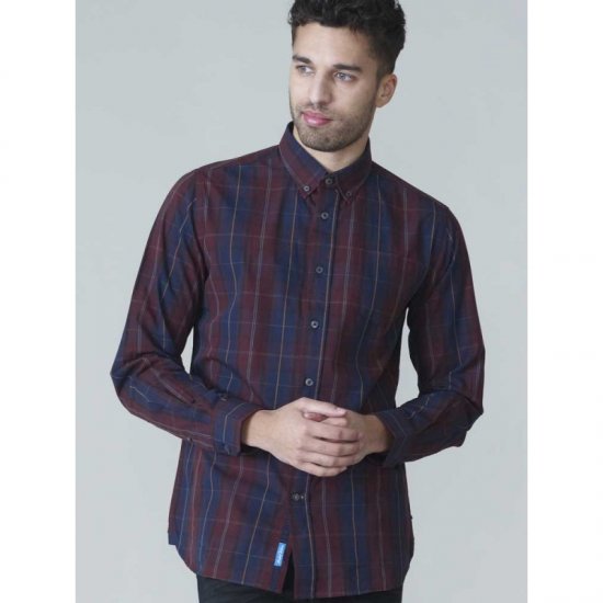 D555 Grady Long Sleeve Check Shirt - Hemden - Overhemden Grote Maten Heren