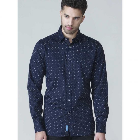 D555 Rashard Long Sleeve Printed Shirt - Hemden - Overhemden Grote Maten Heren