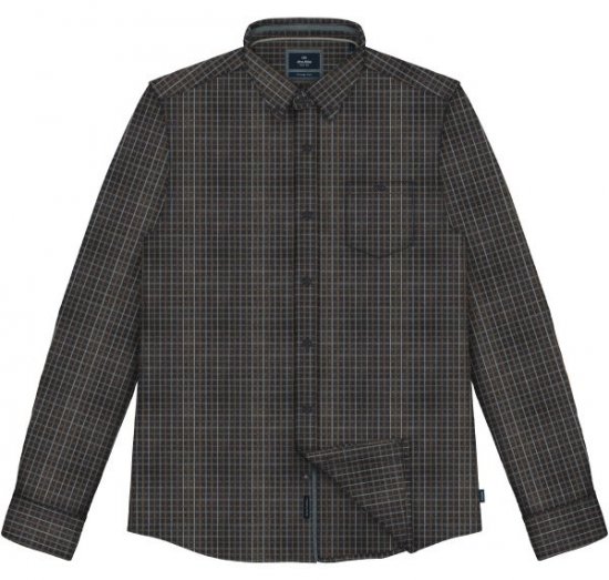 Double Outfitters FS-5230 Geruit overhemd Navyblauw/Bruin - Hemden - Overhemden Grote Maten Heren