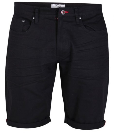 D555 Gilbert Stretch Shorts Black - Shorts - Grote Maten Korte Broeken Heren
