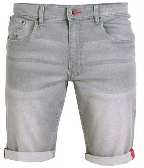D555 Griffin Denim Shorts Grey - Shorts - Grote Maten Korte Broeken Heren
