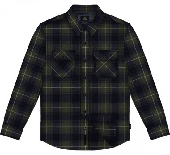 Double Outfitters GS-5233 Flanellen overhemd Olijf/Blauw - Hemden - Overhemden Grote Maten Heren