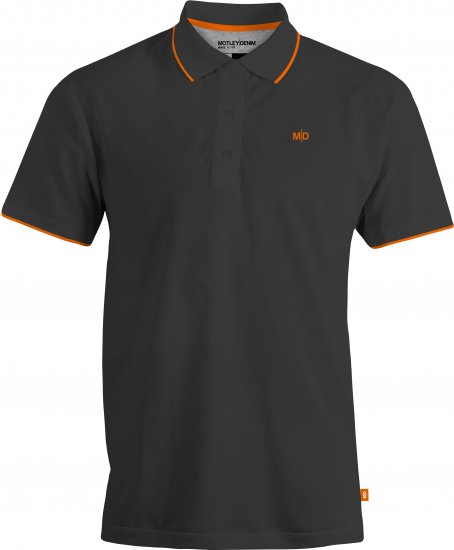 Motley Denim Helsinki Polo Charcoal - Polo shirts - Grote Maten Poloshirts Heren