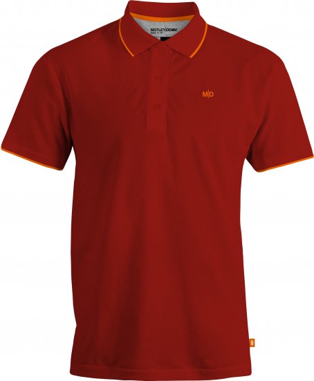 Motley Denim Helsinki Polo Red - Polo shirts - Grote Maten Poloshirts Heren