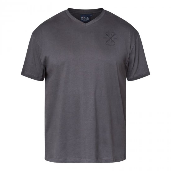 North Latitude Alpine Club T-Shirt Grijs/Houtskoolkleur - T-shirts - Grote Maten T-shirts Heren