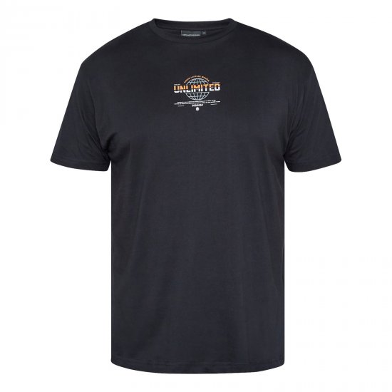 North Latitude T-Shirt With Print Zwart - T-shirts - Grote Maten T-shirts Heren