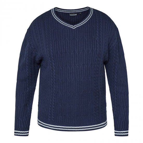 North Latitude V-Neck Knit Navyblauw - TALL sweatshirts - TALL sweatshirts voor lange mannen