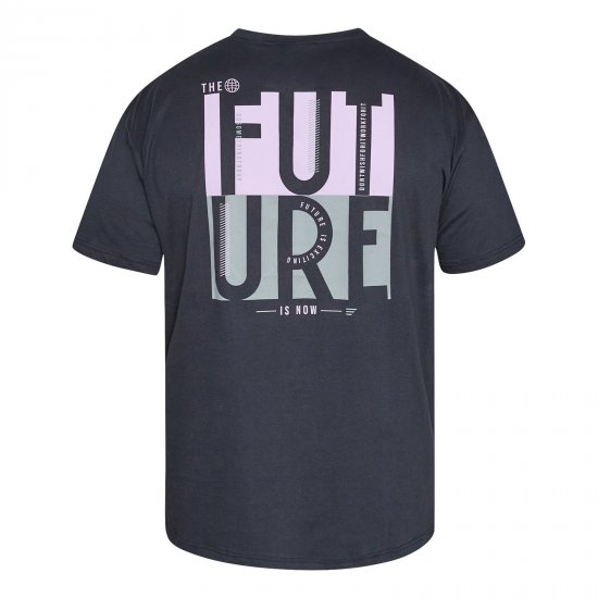 North Latitude T-Shirt With Back Print Zwart - TALL T-shirts - Extra lange T-shirts voor heren