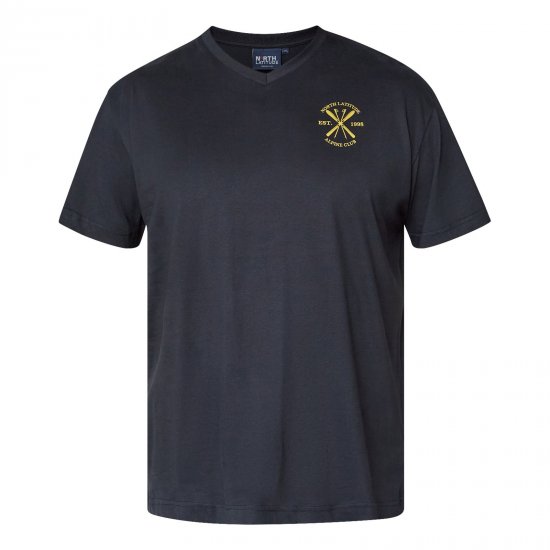 North Latitude Alpine Club T-Shirt Zwart - TALL T-shirts - Extra lange T-shirts voor heren