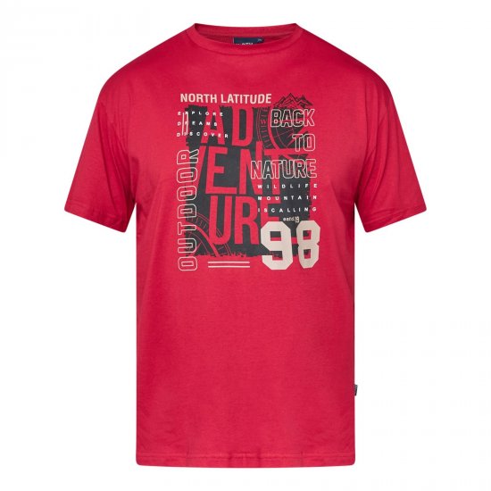North Latitude Adventure 98 Graphic Tee Geel/Oranje - TALL T-shirts - Extra lange T-shirts voor heren