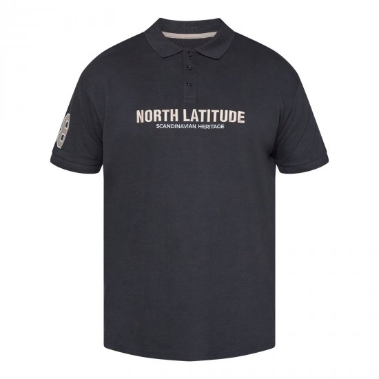 North Latitude Logo Polo Zwart - TALL polo's - Langere polo's: TALL-pasvorm