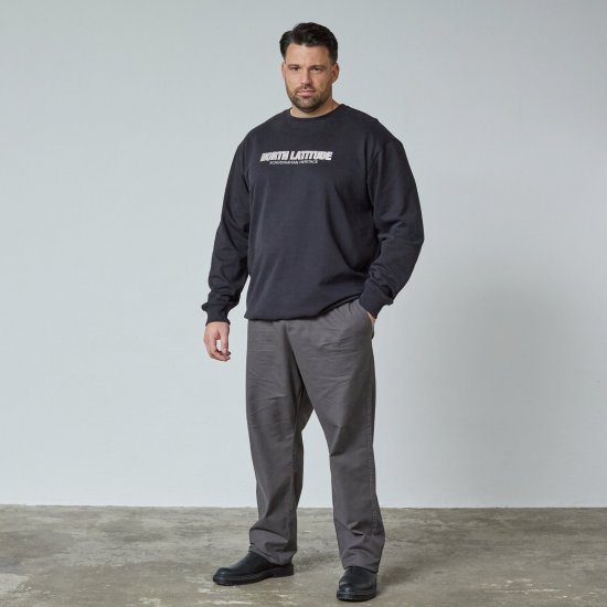 North Latitude Crewneck Sweatshirt Zwart - TALL sweatshirts - TALL sweatshirts voor lange mannen