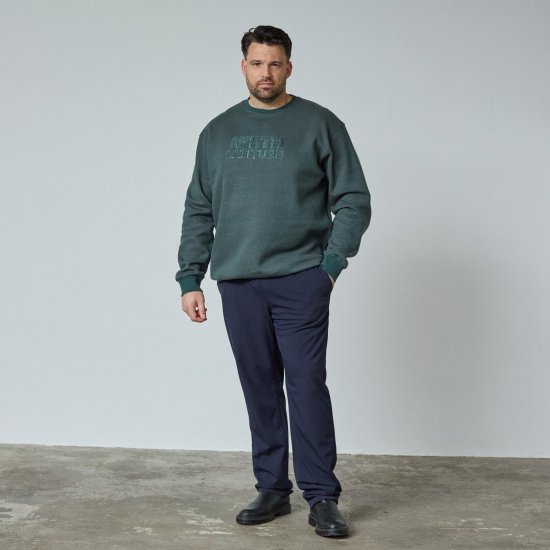 North Latitude Crewneck Logo Sweat Groen/Kaki - TALL sweatshirts - TALL sweatshirts voor lange mannen