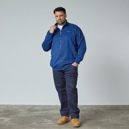 North Latitude Sweat Cardigan Blauw - TALL sweatshirts - TALL sweatshirts voor lange mannen