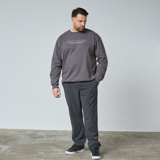 North Latitude Crewneck Sweatshirt Grijs/Houtskoolkleur - TALL sweatshirts - TALL sweatshirts voor lange mannen