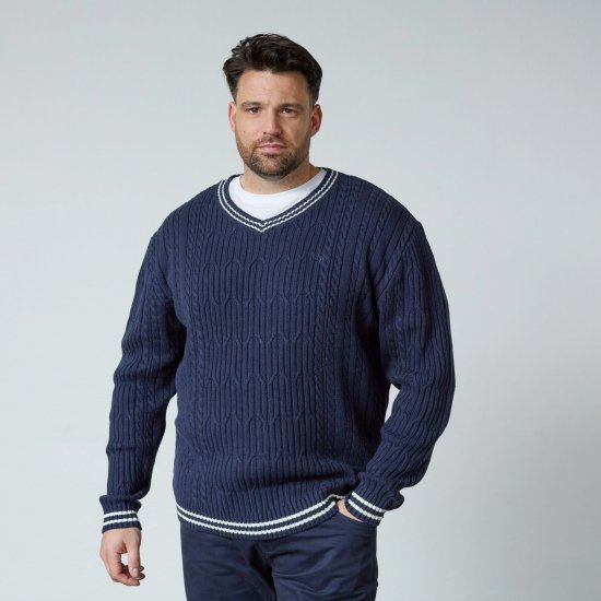 North Latitude V-Neck Knit Navyblauw - Sweaters & hoodies - Sweaters & Hoodies Grote Maten Heren