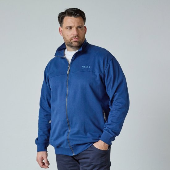 North Latitude Sweat Cardigan Blauw - Sweaters & hoodies - Sweaters & Hoodies Grote Maten Heren