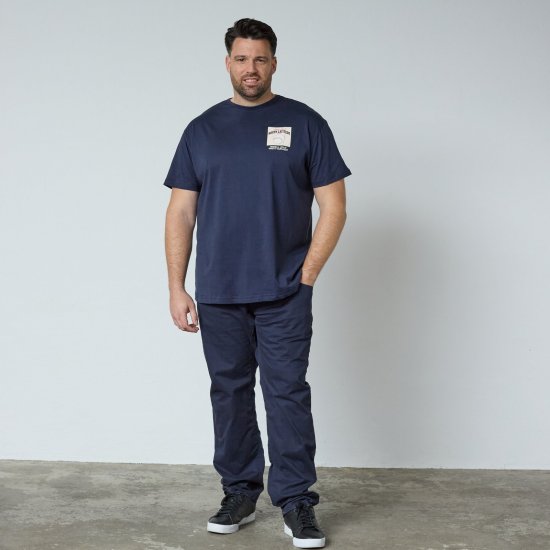 North Latitude T-Shirt With Print Navyblauw - TALL T-shirts - Extra lange T-shirts voor heren