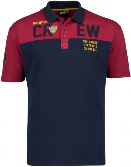 Adamo Crew Printed Jersey Poloshirt Burgundy - Polo shirts - Grote Maten Poloshirts Heren
