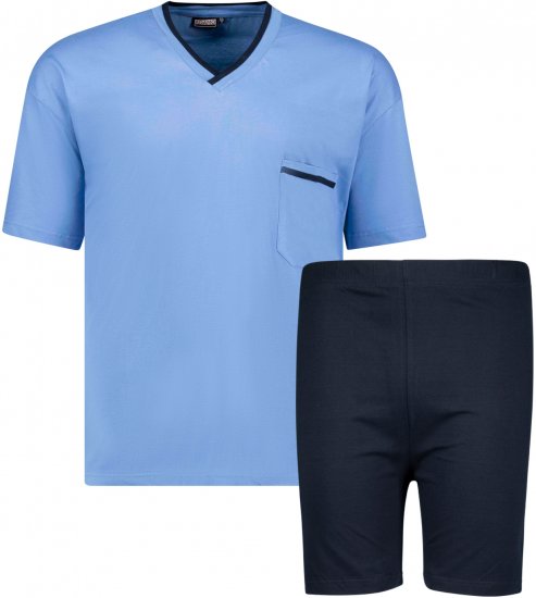 Adamo Ben Short sleeve Pyjama Light Blue - Ondergoed & Zwem - Grote Maten Ondergoed Heren
