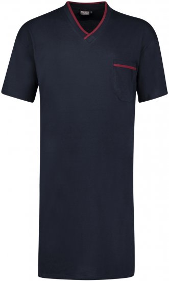 Adamo Bert Short sleeve Long Nightshirt Navy - Ondergoed & zwem - Grote Maten Ondergoed Heren