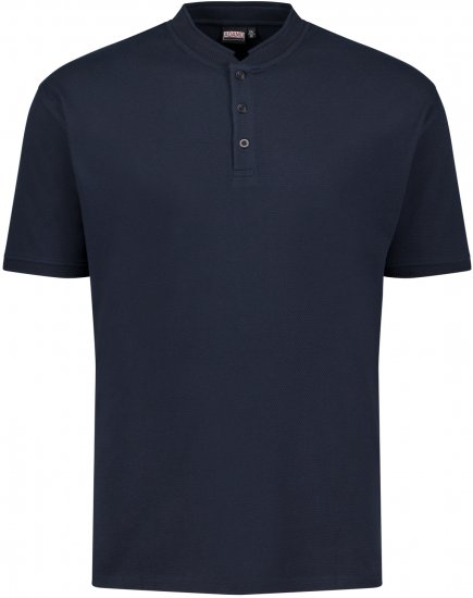 Adamo 139411 Serafino Waffelpique T-shirt Navy - T-shirts - Grote Maten T-shirts Heren