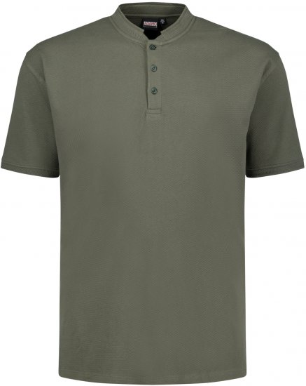 Adamo 139411 Serafino Waffelpique T-shirt Olive Green - T-shirts - Grote Maten T-shirts Heren
