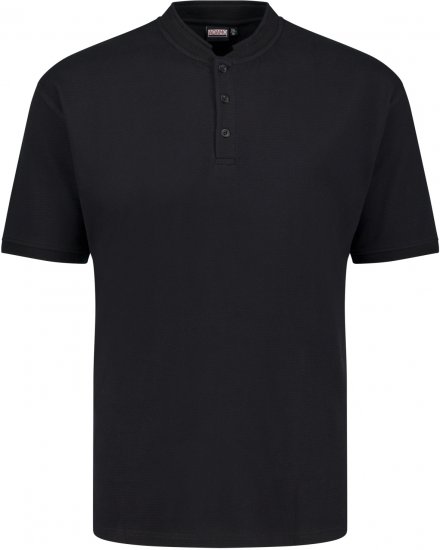 Adamo 139411 Serafino Waffelpique T-shirt Black - T-shirts - Grote Maten T-shirts Heren