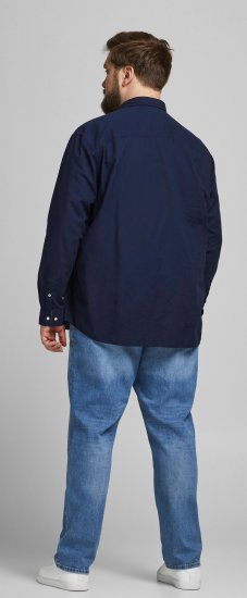 Jack & Jones Summer Shirt L/S Navy - Hemden - Overhemden Grote Maten Heren