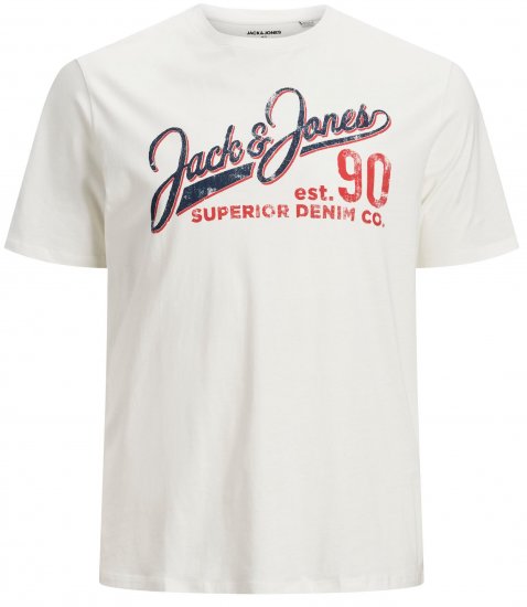 Jack & Jones Elogo T-Shirt White - T-shirts - Grote Maten T-shirts Heren