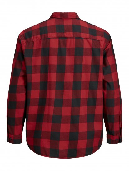 Jack & Jones Gingham Shirt L/S Brick Red - Hemden - Overhemden Grote Maten Heren