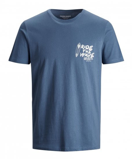Jack & Jones Strims T-Shirt Ensign Blue - T-shirts - Grote Maten T-shirts Heren