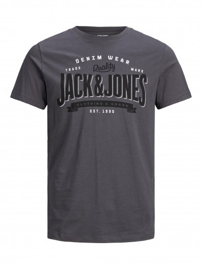Jack & Jones JJELOGO TEE Gray - T-shirts - Grote Maten T-shirts Heren