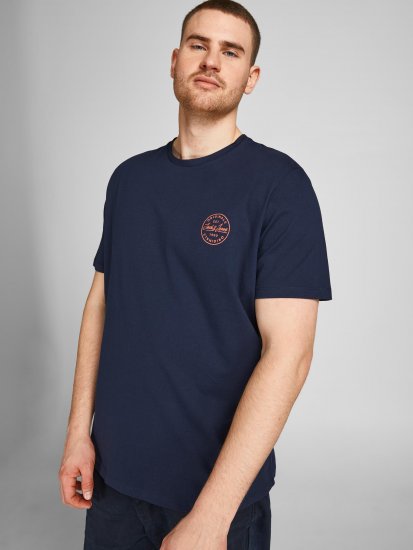 Jack & Jones JJESHARK TEE Navy - T-shirts - Grote Maten T-shirts Heren